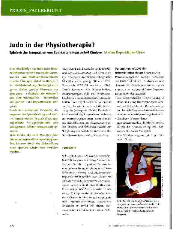 Vorschauseite 1: Judo in der Physiotherapie?