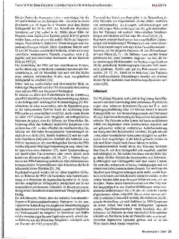 Vorschauseite 2: Bupropion in der Behandlung einer 70-jährigen Patientin mit einer Poststroke Depression