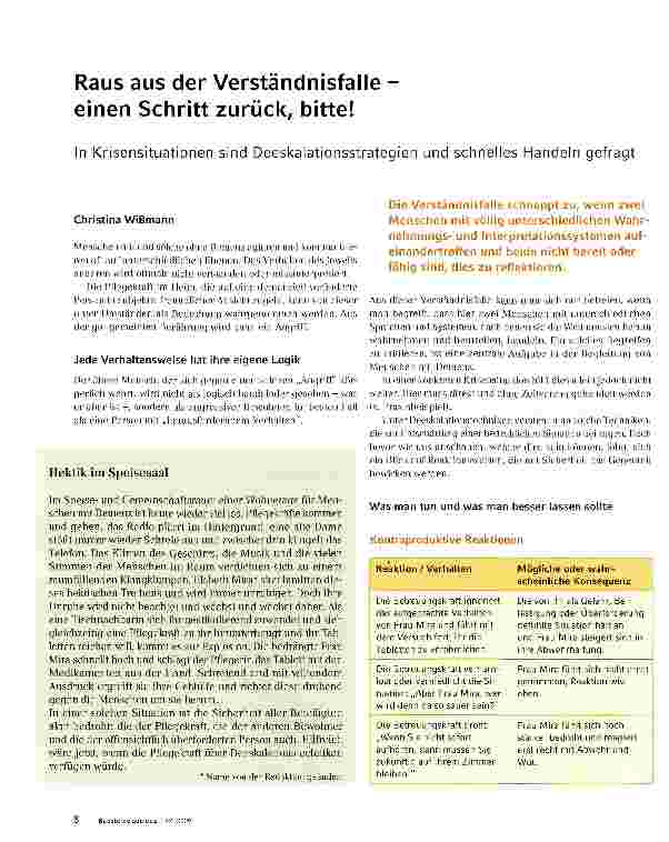 Vorschauseite 1: Raus aus der Verständnisfalle -einen Schritt zurück, bitte!