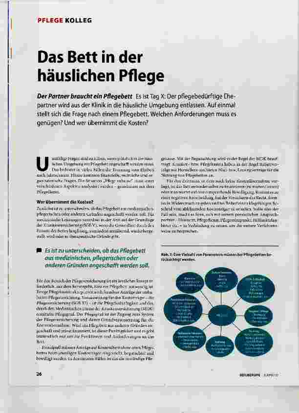 Vorschauseite 1: Das Bett in der häuslichen Pflege
