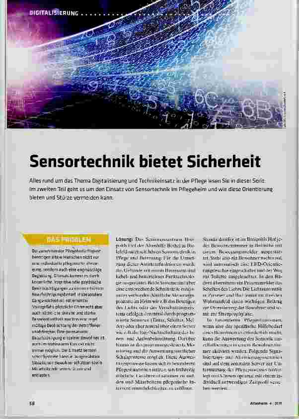 Vorschauseite 1: Sensortechnik bietet Sicherheit