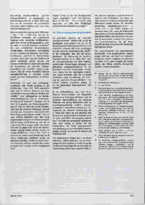 Vorschauseite 4: Postoperative Fixierung im Krankenhaus - Zwangsbehandlung mit Richtervorbehalt?