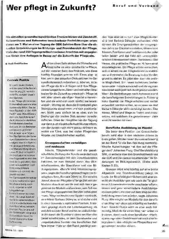 Vorschauseite 1: Wer pflegt in Zukunft?