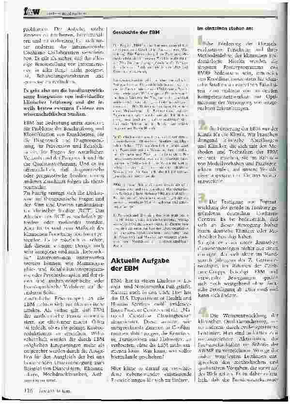 Vorschauseite 2: Evidence-Based Medicine Ein neues Fundament für das medizinische Handeln