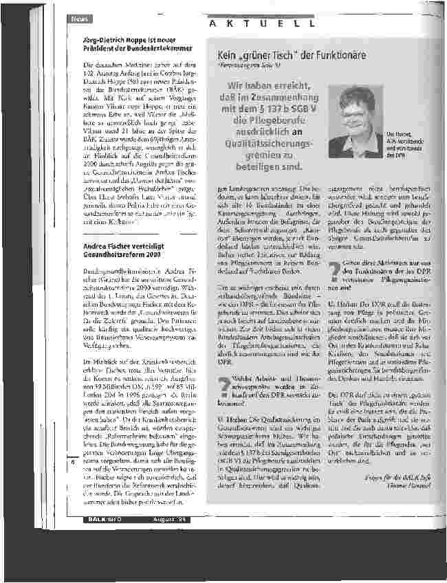 Vorschauseite 1: Kein grüner Tisch der Funktionäre