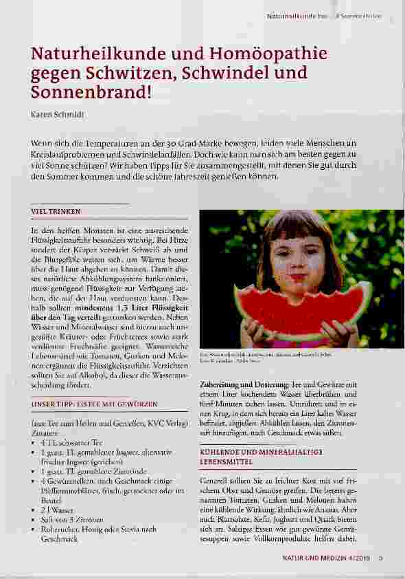 Vorschauseite 1: Naturheilkunde und Homöopathie gegen Schwitzen, Schwindel und Sonnenbrand!