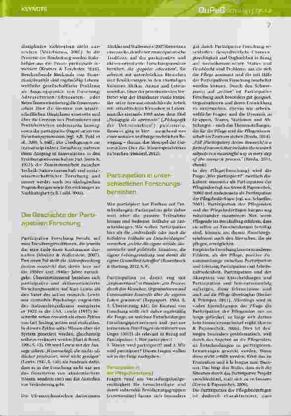 Vorschauseite 2: Partizipative Forschung in Pflegeund Gesundheitswissenschaft am Beispiel Palliative und Dementia Care