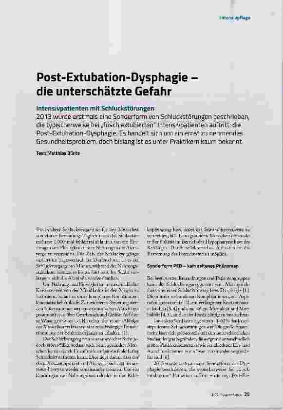 Vorschauseite 2: Post-Extubation-Dysphagie die unterschätzte Gefahr
