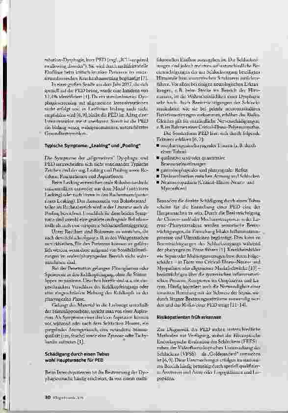 Vorschauseite 3: Post-Extubation-Dysphagie die unterschätzte Gefahr