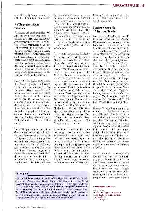 Vorschauseite 2: Alltagshelfer in der ambulanten PflegeQualitäten einer Gesellschaftsdame sind gefragt