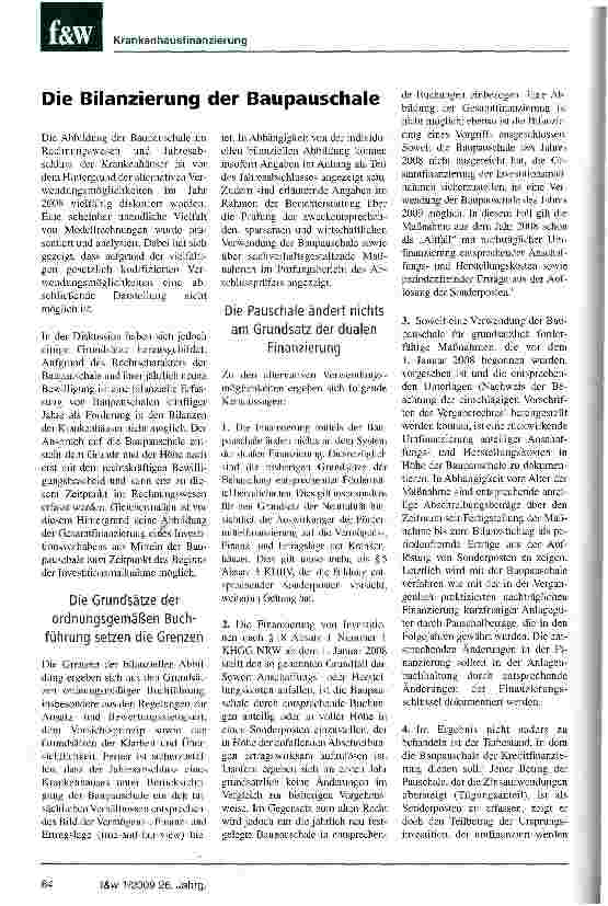 Vorschauseite 5: Die Baupauschale in Nordrhein-WestfalenEin Jahr nach der Reform gibt es zwar viele Antworten, aber noch mehr Fragen