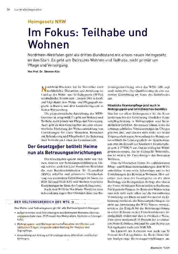 Vorschauseite 1: Im Fokus: Teilhabe und Wohnen