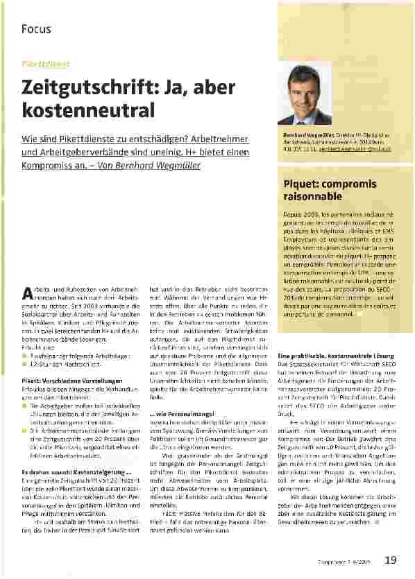 Vorschauseite 1: Zeitgutschrift: Ja, aber kostenneutral