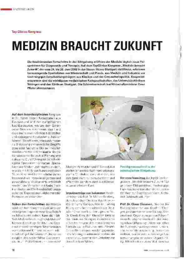 Vorschauseite 1: MEDIZIN BRAUCHT ZUKUNFT