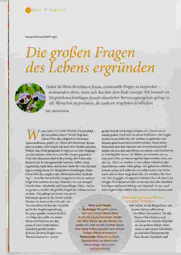 Vorschauseite 1: Die großen Fragen des Lebens ergründen