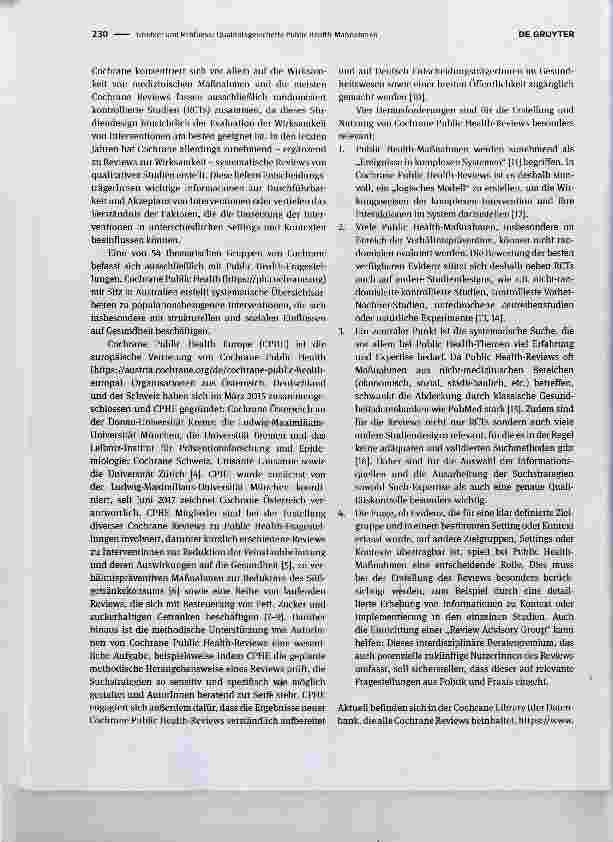 Vorschauseite 2: Qualitätsgesicherte Public Health-Maßnahmen: welche Rolle spielen Cochrane und Cochrane Public Health Europe?