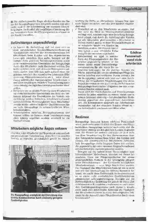 Vorschauseite 5: Zurück in die Zukunft Bezugspflege als Dienstleistungsverständnis