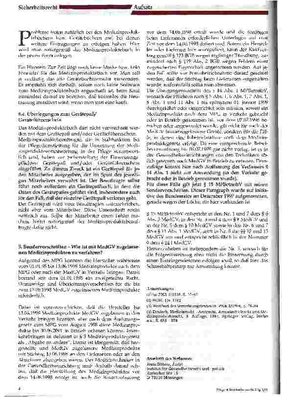 Vorschauseite 3: Die Umsetzung der neuen Medizinprodukte-Betreiberverordnung (MPBetreibV) in Gesundheitseinrichtungen, 3. Teil