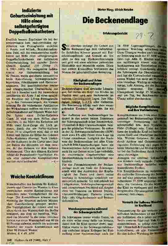 Vorschauseite 1: Die Beckenendlage