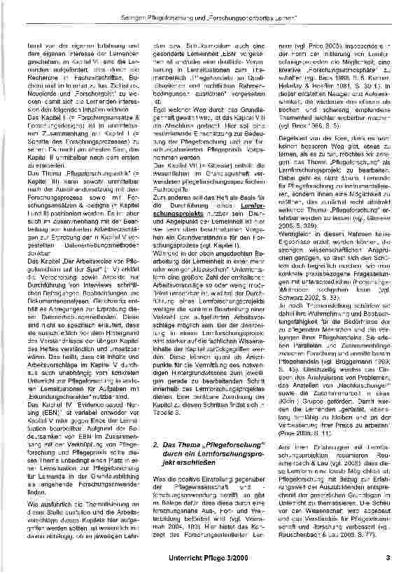 Vorschauseite 2: Pflegeforschung und „Forschungsorientiertes Lernen