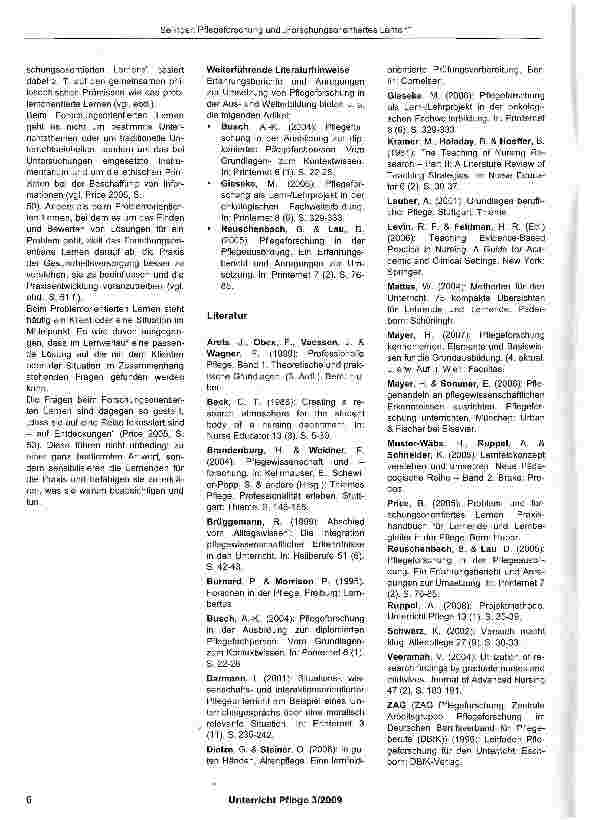 Vorschauseite 5: Pflegeforschung und „Forschungsorientiertes Lernen