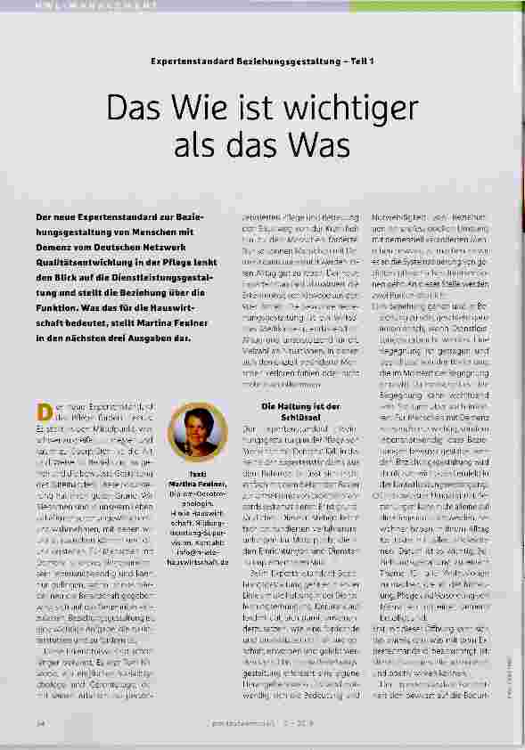 Vorschauseite 1: Das Wie ist wichtiger als das Was