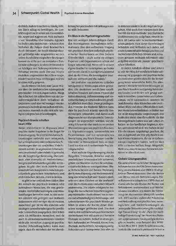 Vorschauseite 2: Das Elend psychisch kranker Menschen in armen Ländern
