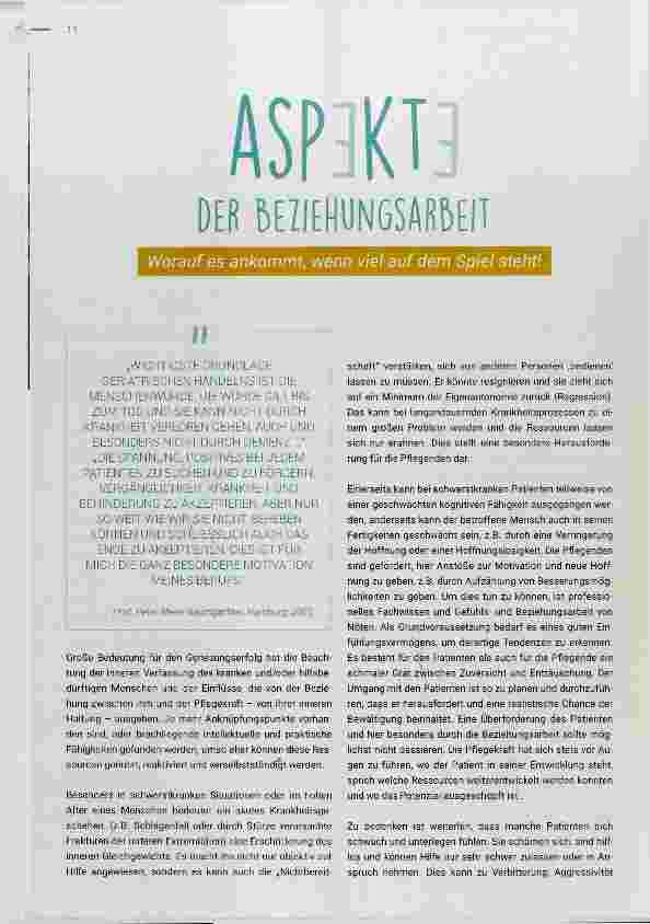 Vorschauseite 1: Aspekte der Beziehungsarbeit