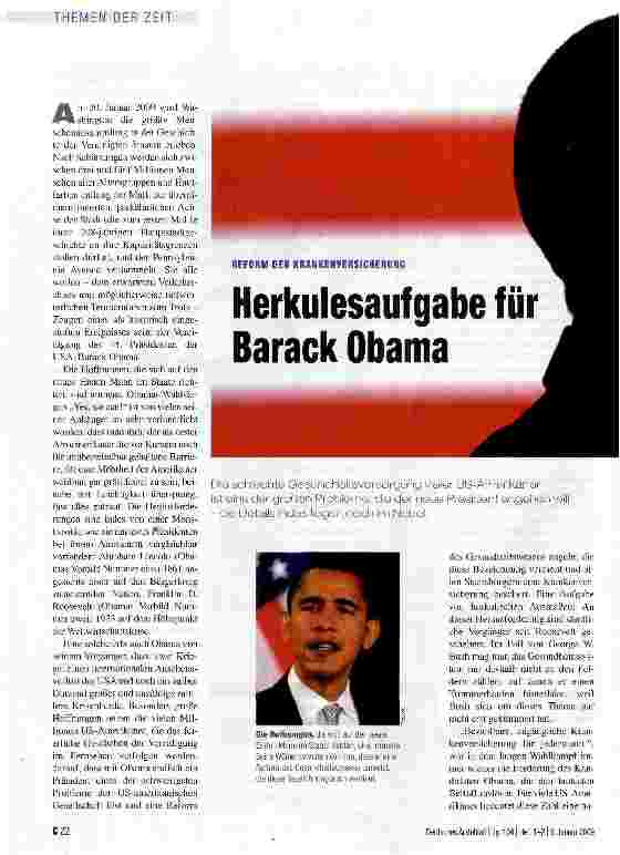 Vorschauseite 1: Herkulesaufgabe für Barack Obama