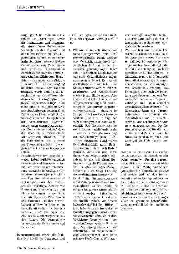 Vorschauseite 2: Was muss sich im Gesundheitswesen nach der Bundestagswahl 2009 ändern?
