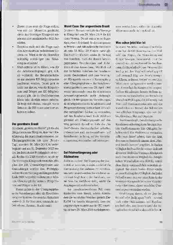 Vorschauseite 2: Brexit im Spiegel der Gesundheitspolitik Bye-bye Britain?