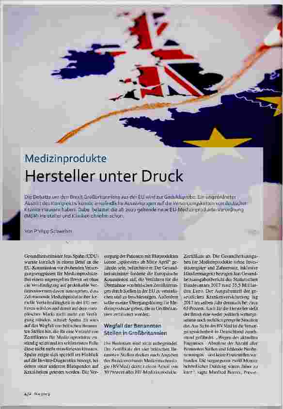 Vorschauseite 1: Medizinprodukte Hersteller unter Druck