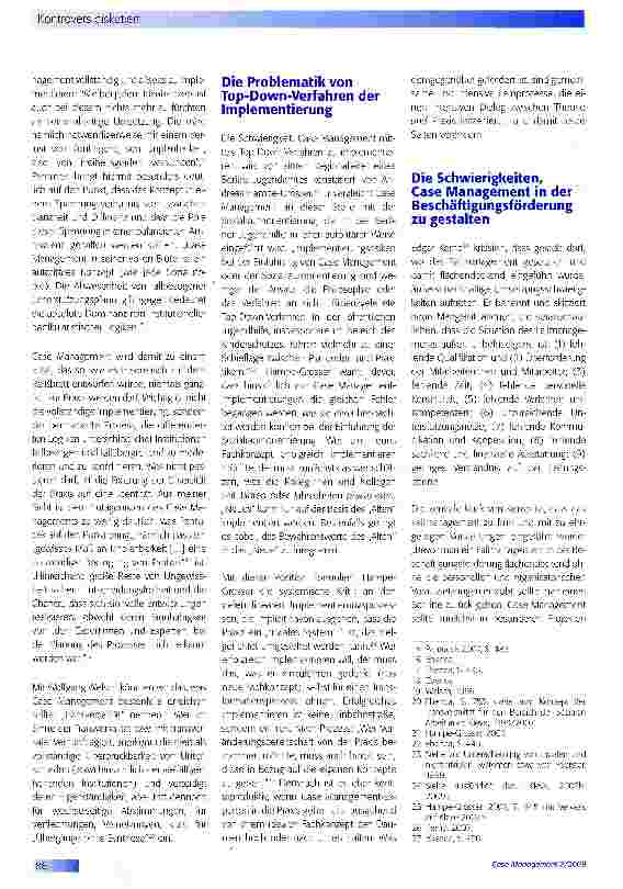 Vorschauseite 2: Theorie und Praxis! Weitere Typen der Case Management-Kritik