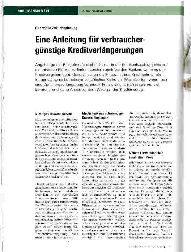 Vorschauseite 1: Eine Anleitung für Verbraucher günstige Kreditverlängerungen
