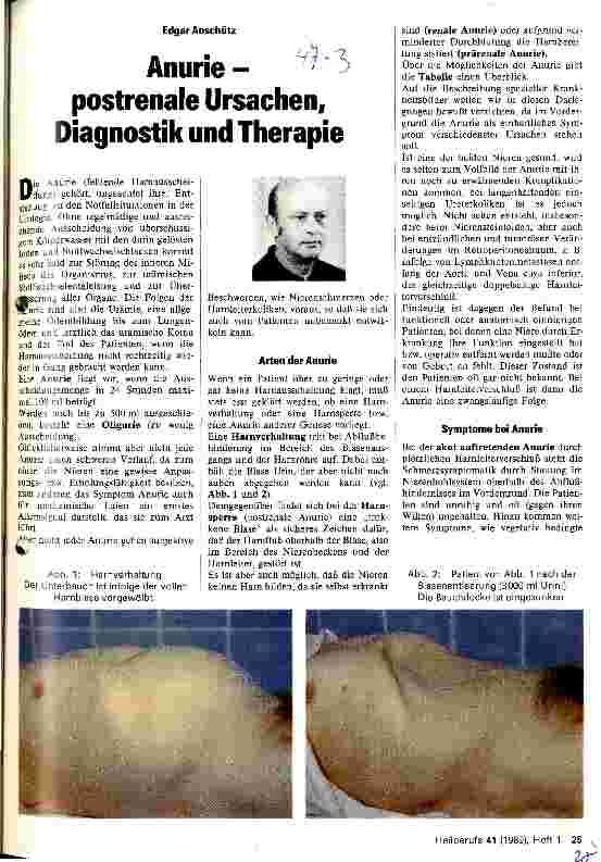 Vorschauseite 1: Anurie - postrenale Ursachen, Diagnostik und Therapie