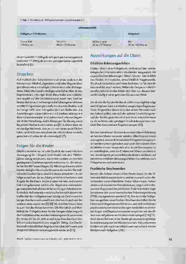 Vorschauseite 2: Psychische Auswirkungen der Frühgeburt auf die Eltern