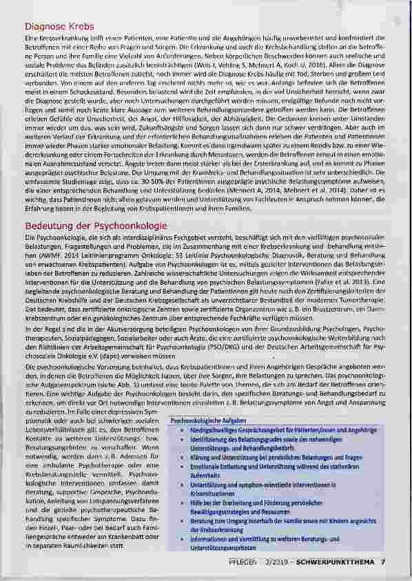 Vorschauseite 2: INFORMATION, BERATUNG UND PSYCHOONKOLOGISCHE UNTERSTÜTZUNG VON KREBSPATIENTINNEN