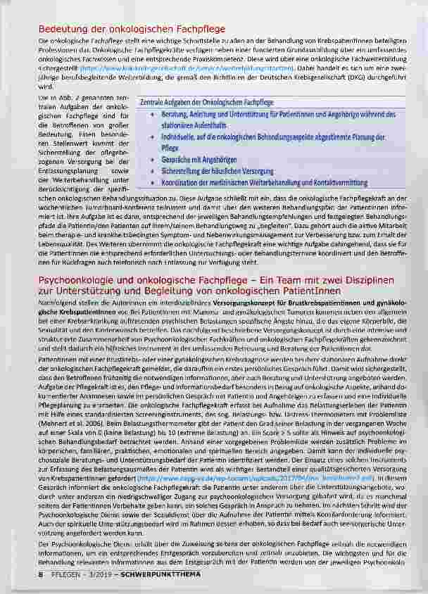 Vorschauseite 3: INFORMATION, BERATUNG UND PSYCHOONKOLOGISCHE UNTERSTÜTZUNG VON KREBSPATIENTINNEN