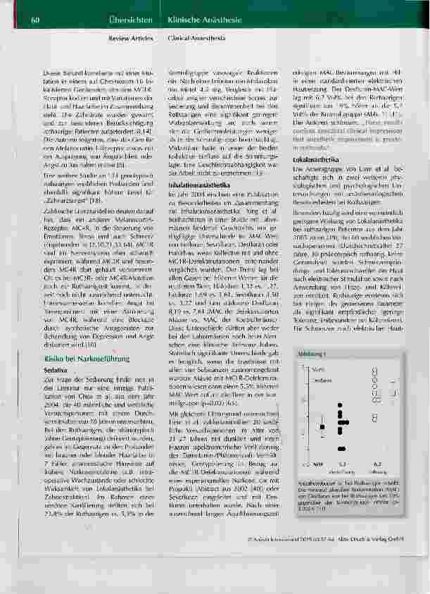 Vorschauseite 4: Haben Patienten mit roten Haaren ein höheres Risiko für Komplikationen in Anästhesie und Schmerztherapie?