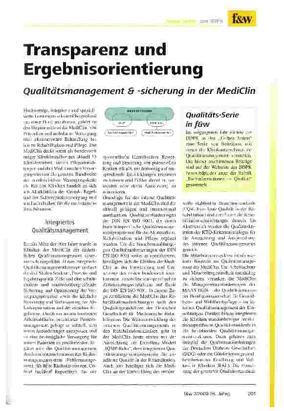 Vorschauseite 1: Transparenz und Ergebnisorientierung