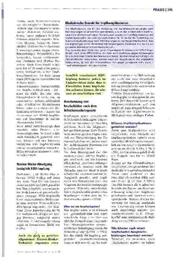 Vorschauseite 2: Zur Problematik der Entschädigung berufsbedingter Impfschäden