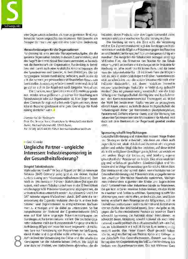 Vorschauseite 3: Gewusst wie oder der Finanzierungsdschungel gesundheitsförderlicher Projekte