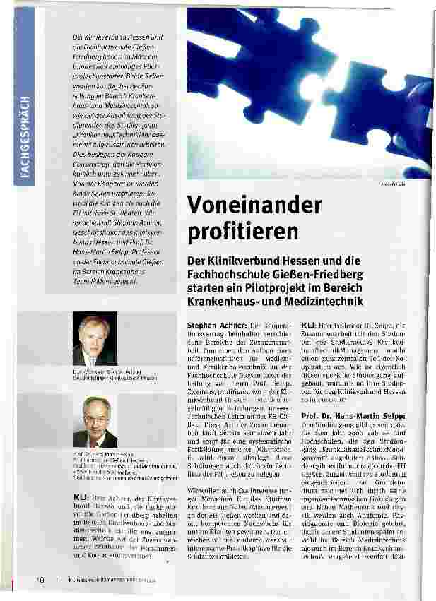 Vorschauseite 1: Voneinander profitieren