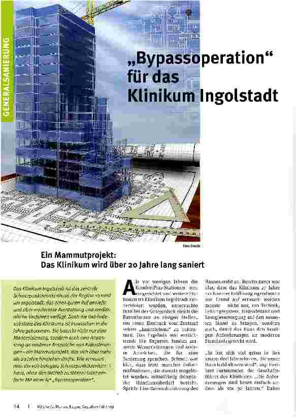 Vorschauseite 1: Bypassoperation für das Klinikum Ingolstadt