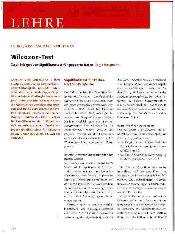 Vorschauseite 1: Wilcoxon-Test