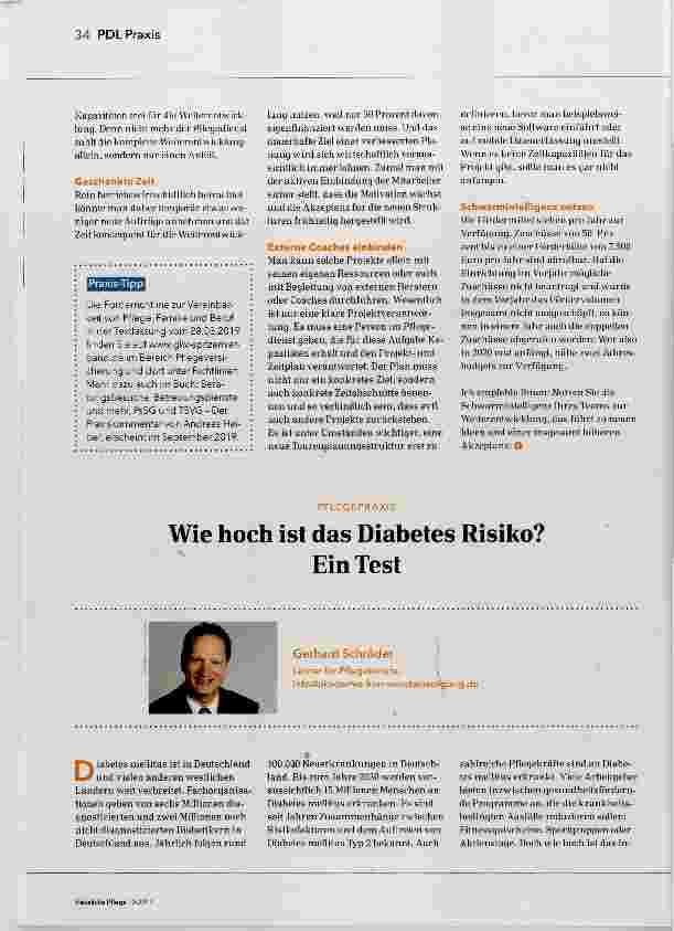 Vorschauseite 1: Wie hoch ist das Diabetes Risiko? Ein Test
