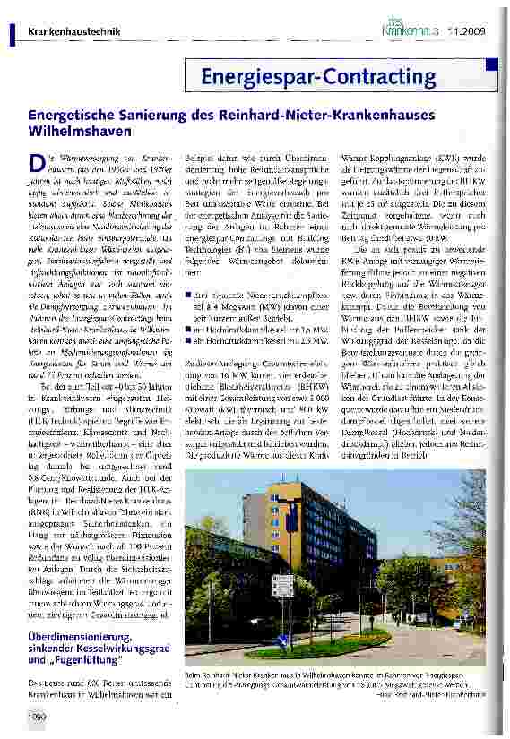 Vorschauseite 1: Energetische Sanierung des Reinhard-Nieter-Krankenhauses Wilhelmshaven