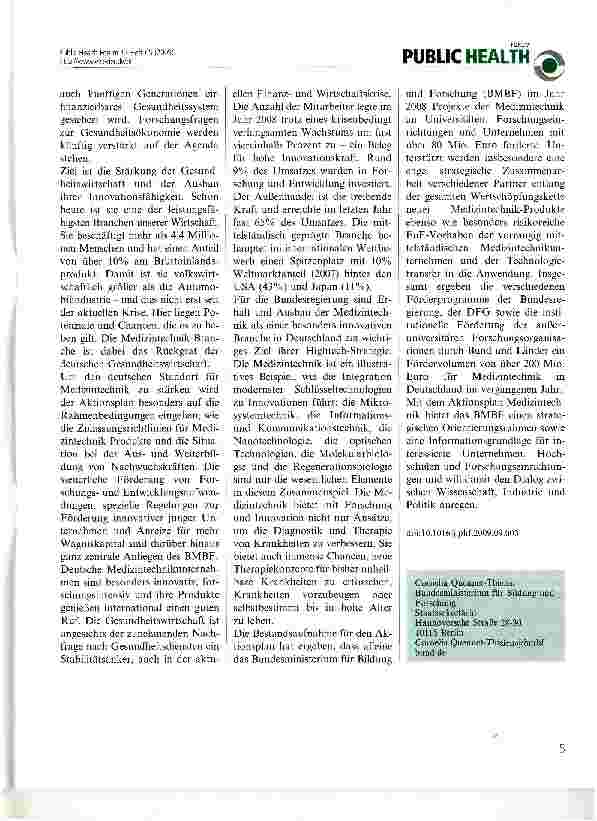 Vorschauseite 2: Aktionsplan Medizintechnik: Übersicht zur Forschungsund Innovationspolitik