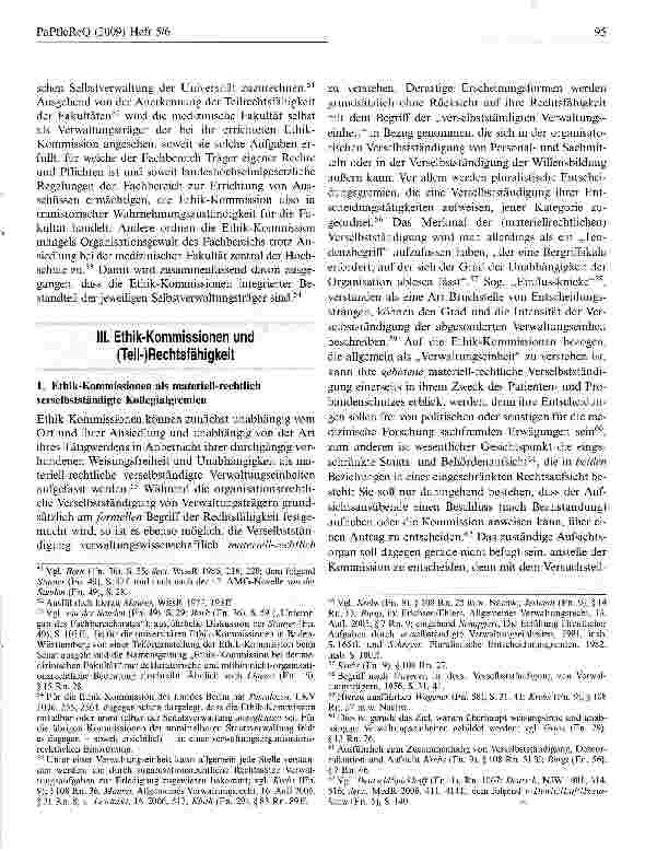Vorschauseite 6: Teilrechtsfähigkeit öffentlich-rechtlicher Ethik-Kommissionen — Die Übertragbarkeit der Lehre von den Teilrechtsfähigen Verbänden des öffentlichen Rechts auf Ethik-Kommissionen