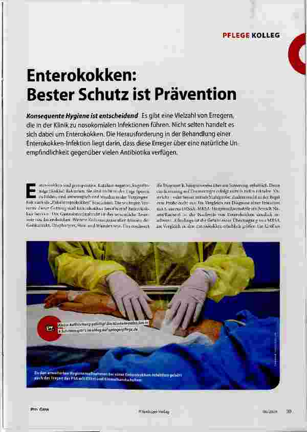 Vorschauseite 1: Enterokokken: Bester Schutz ist Prävention